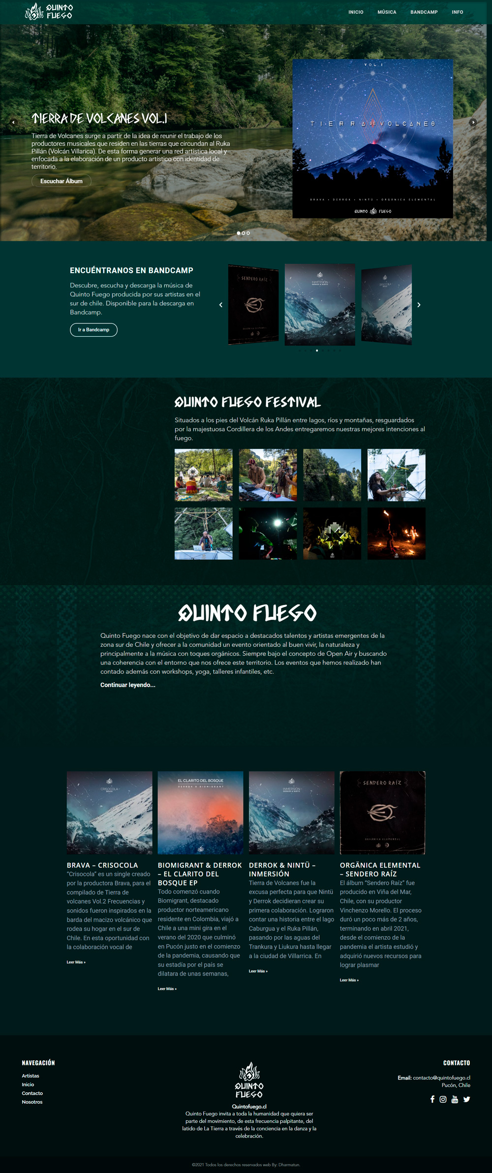 Dharmatun servicio de diseño web para quinto fuego